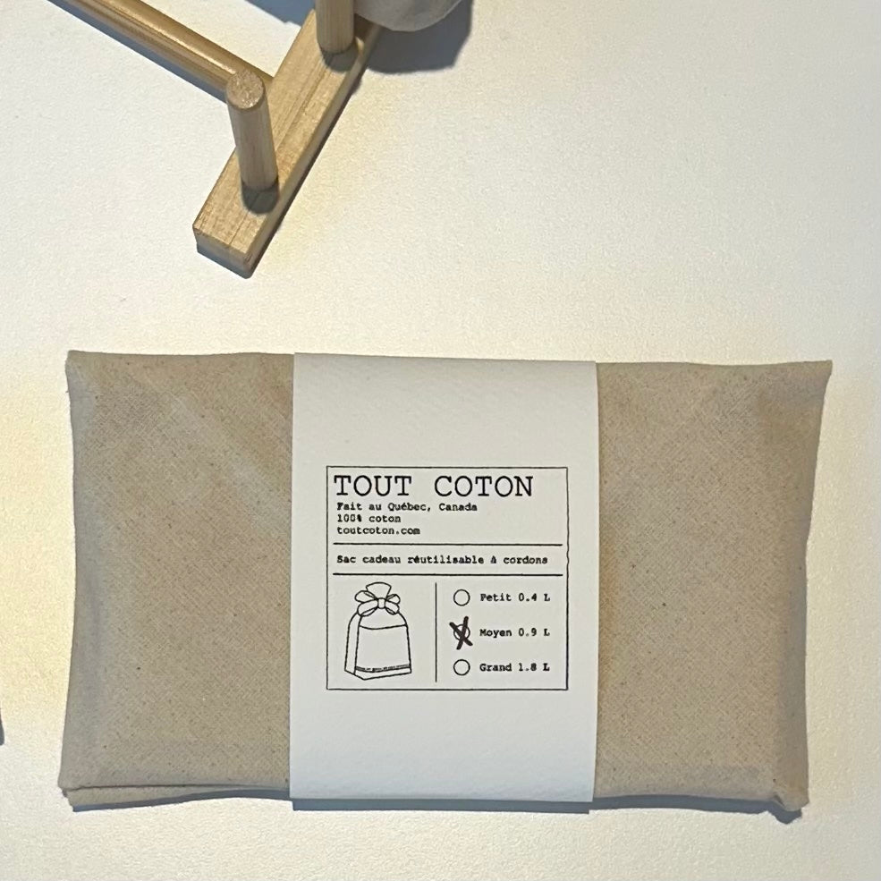 Reusable gift bag, all cotton