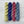 Charger l&#39;image dans la galerie, 1 ensemble de 4 écheveaux de laine québecoise teinte à la main aux couleurs inspirées des années 90. De gauche à droite: jaune, indigo, fuchsia et bleu
