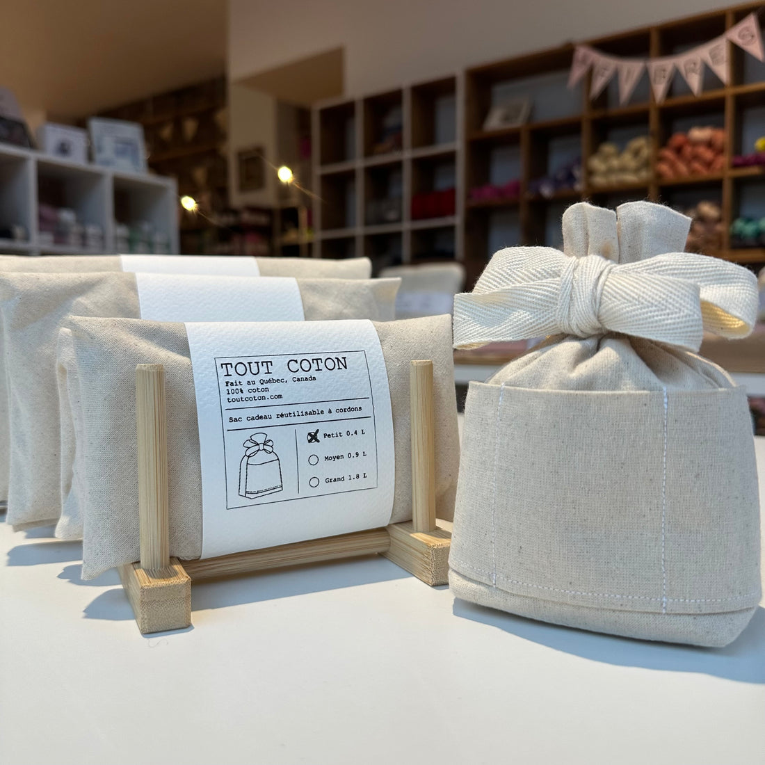 Reusable gift bag, all cotton