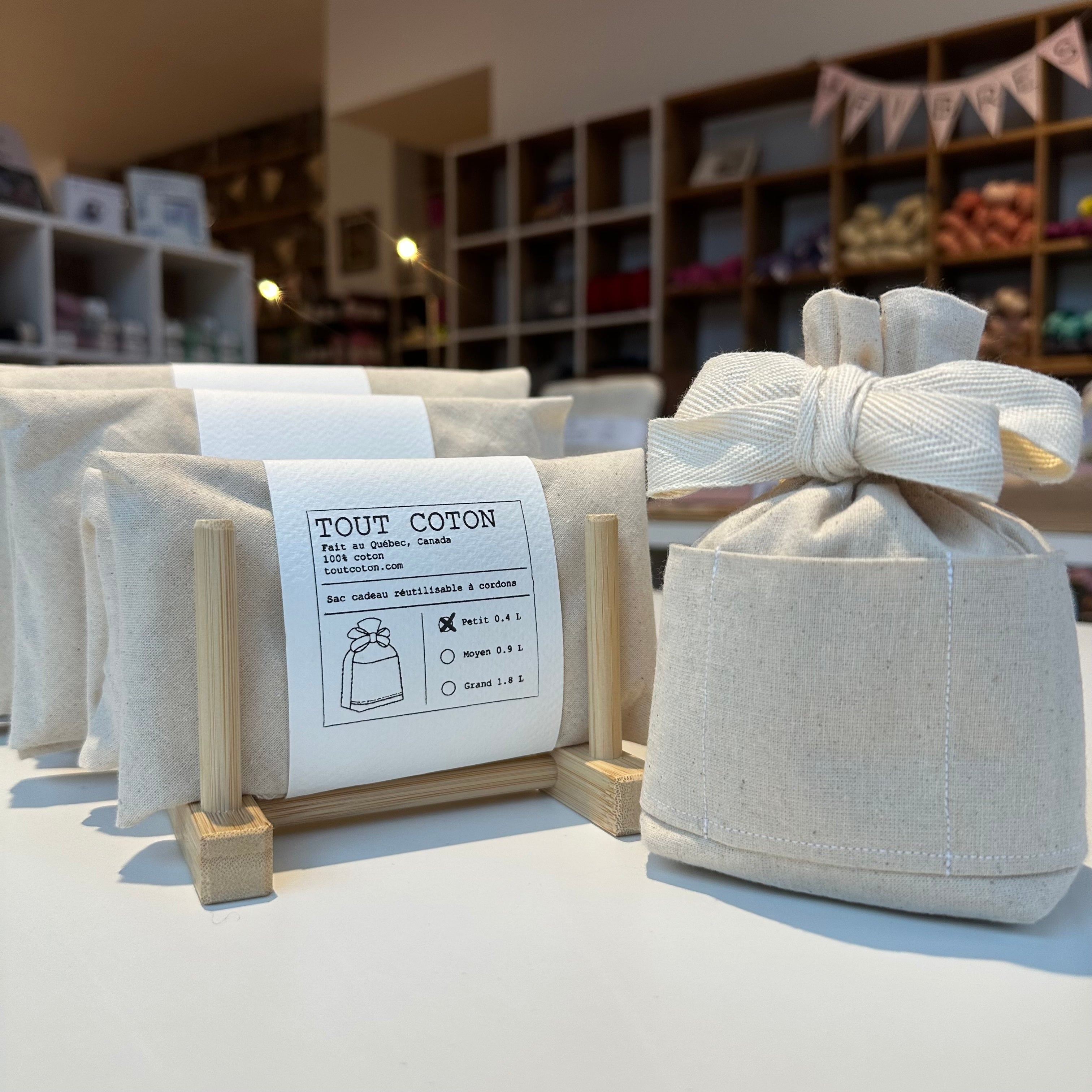 Reusable gift bag, all cotton