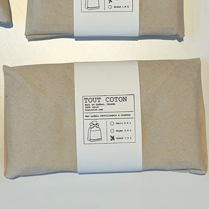 Reusable gift bag, all cotton