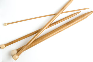 Paire d'aiguilles droites en bamboo