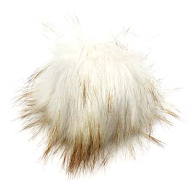 Faux fur pom poms - natural